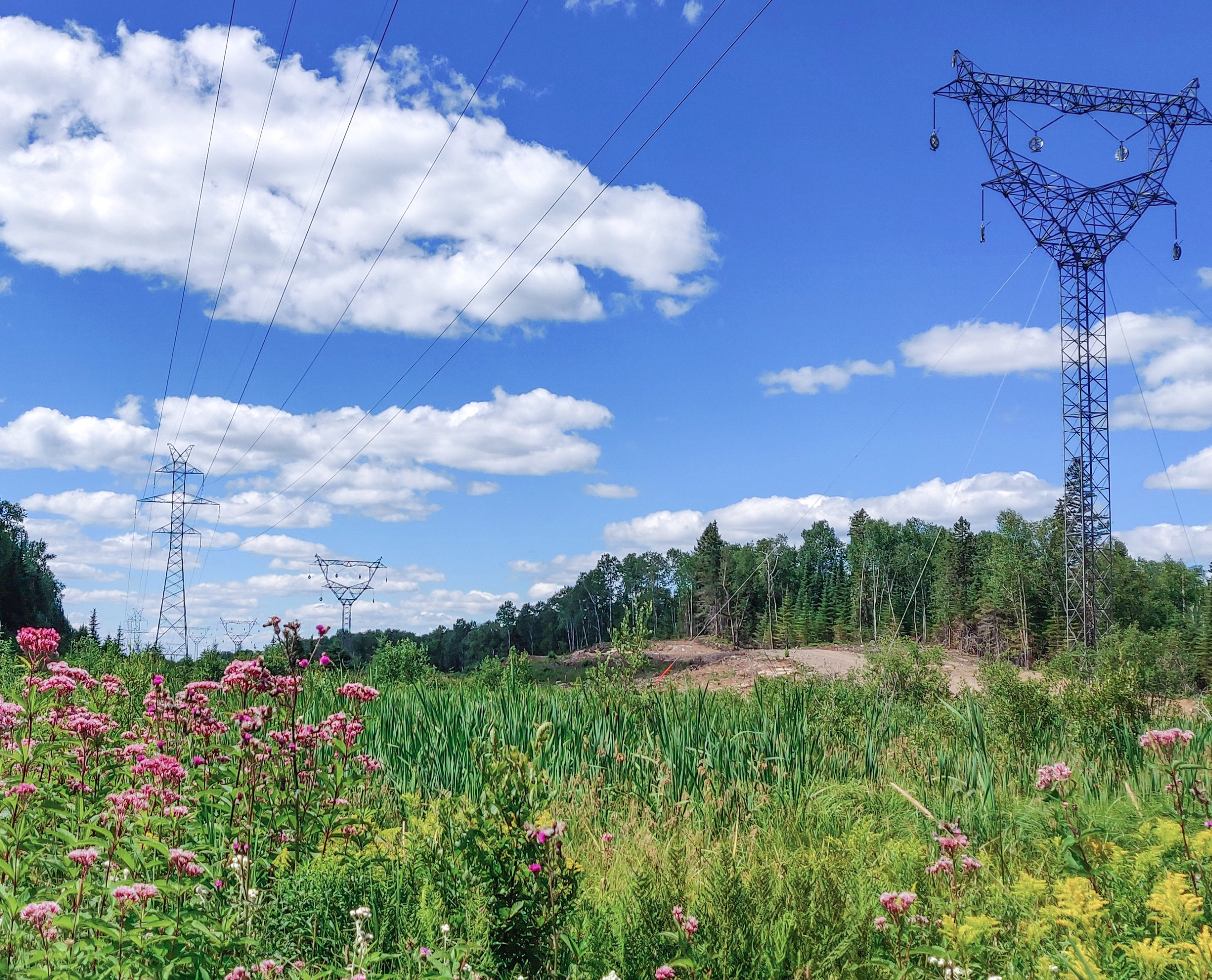 Vue panoramique sur les lignes électriques East West Tie